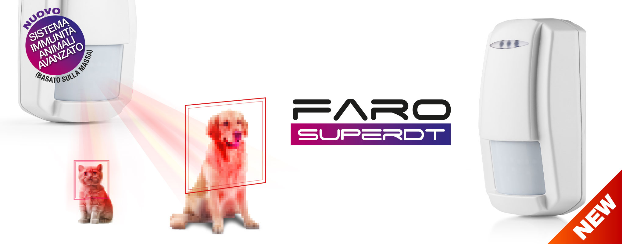 Faro SUPER DT | Rilevatore a doppia tecnologia con immunità agli animali